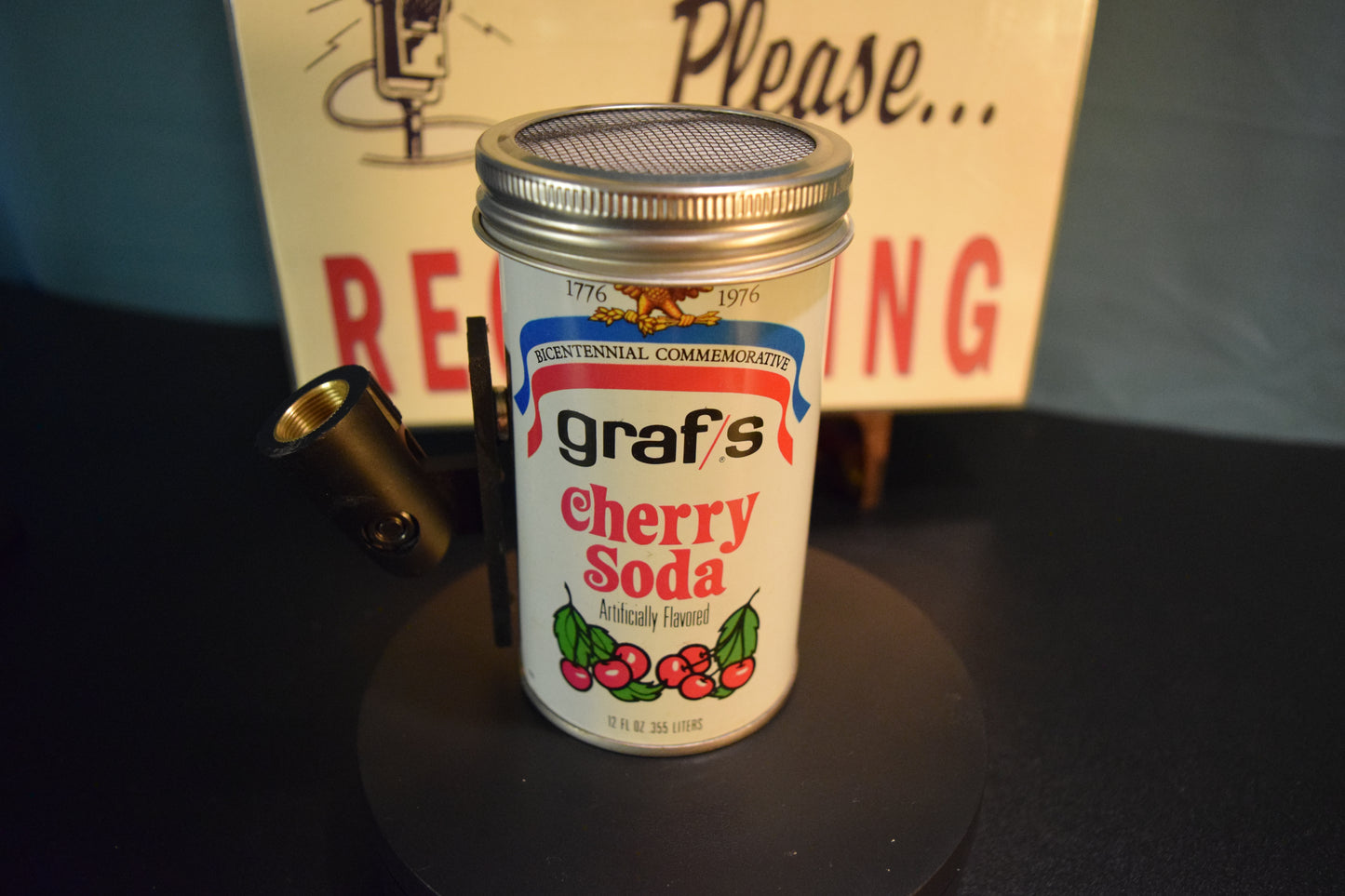 Lo Fi Soda Can Microphone - Graf's Cherry Soda, Benjamin Franklin