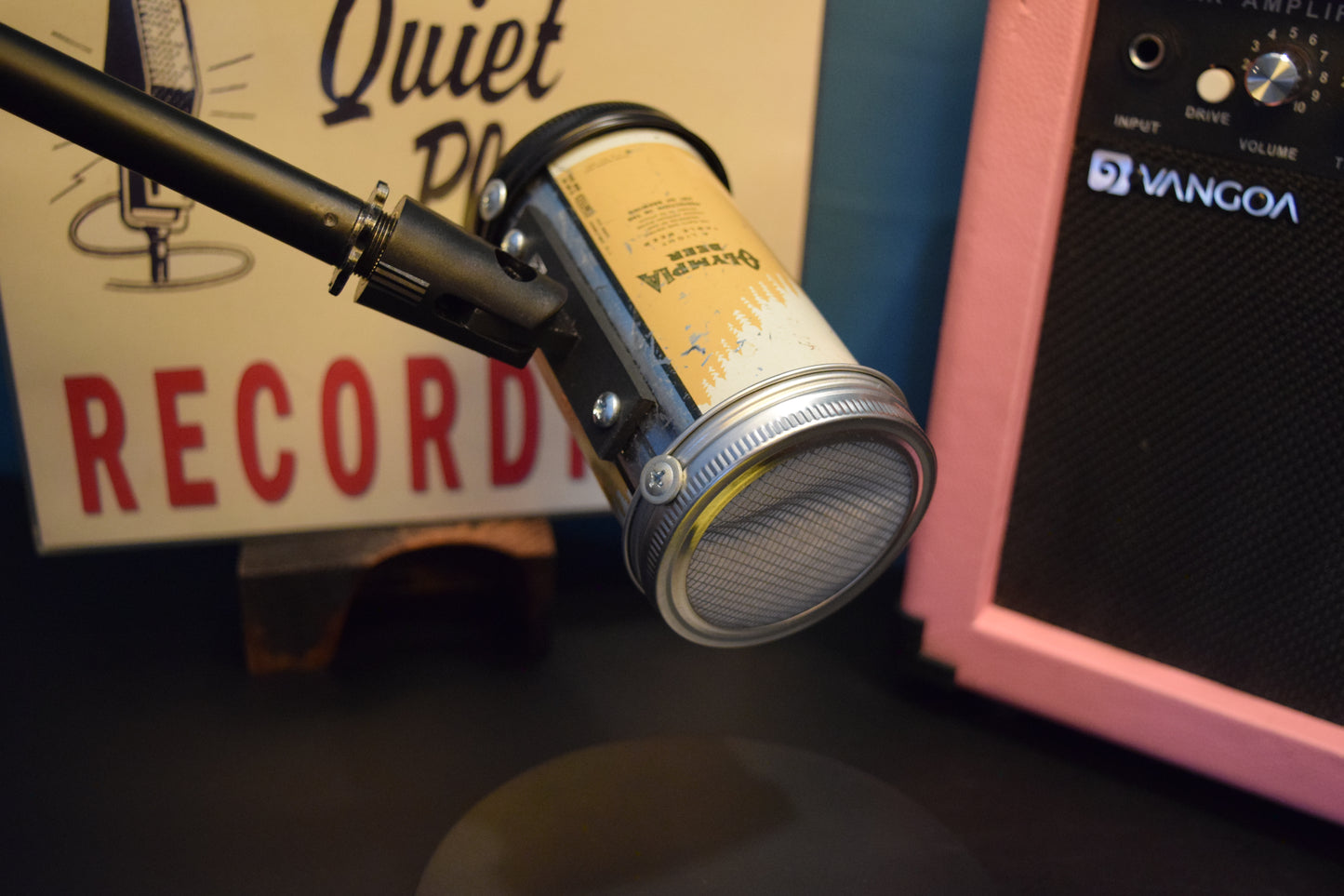 Lo Fi Beer Can Microphone - 1950s Boeing Wind Tunnel Olympia Beer