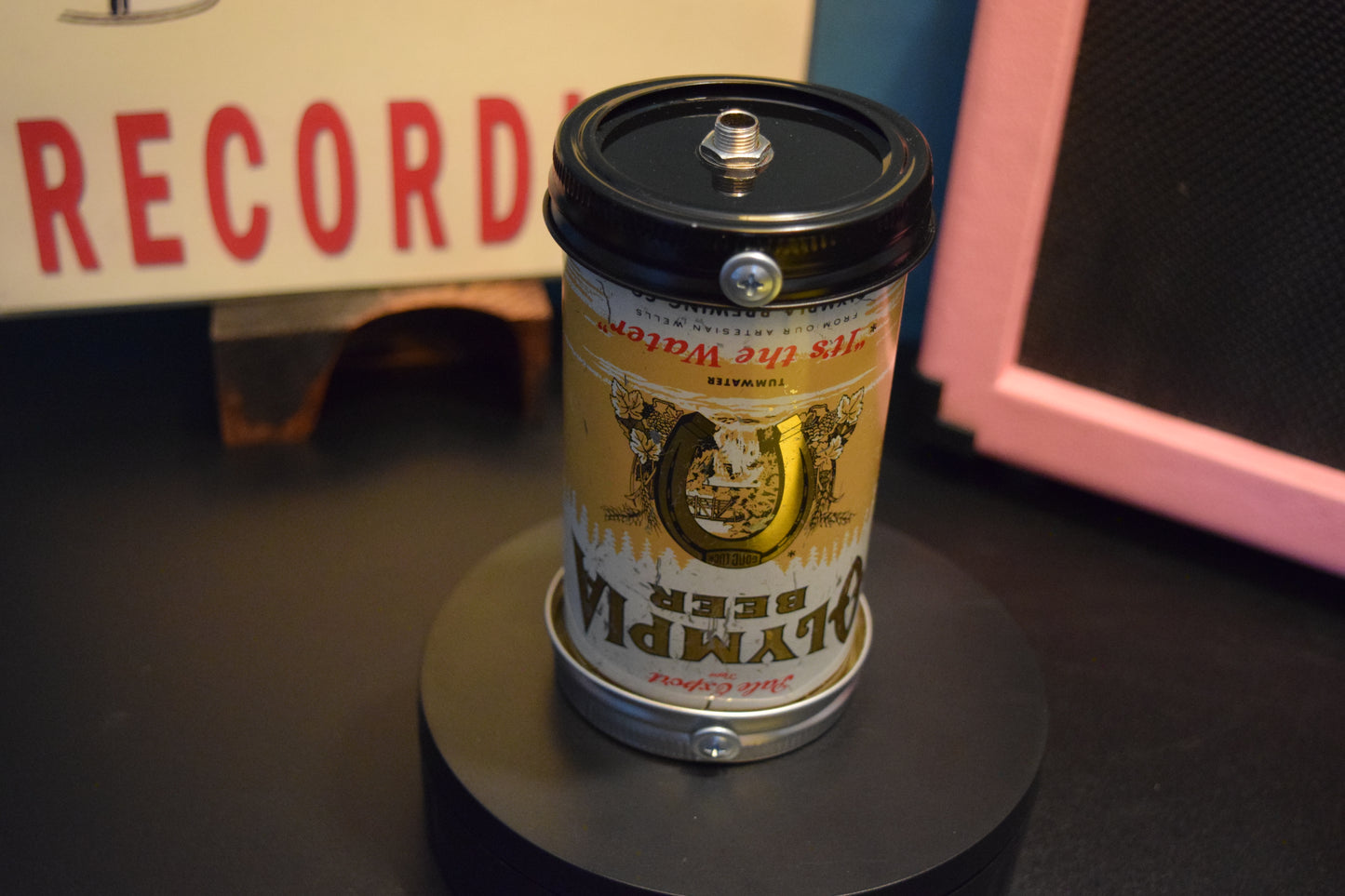 Lo Fi Beer Can Microphone - 1950s Boeing Wind Tunnel Olympia Beer