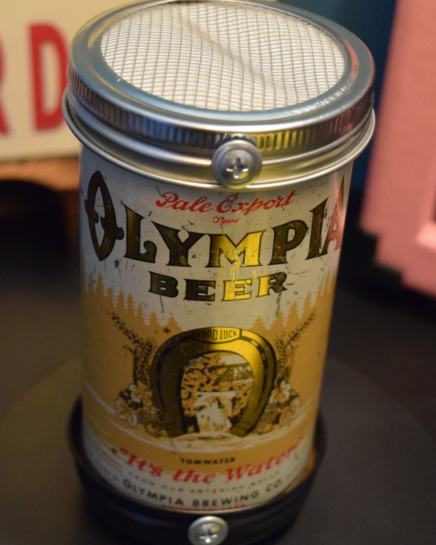 Lo Fi Beer Can Microphone - 1950s Boeing Wind Tunnel Olympia Beer