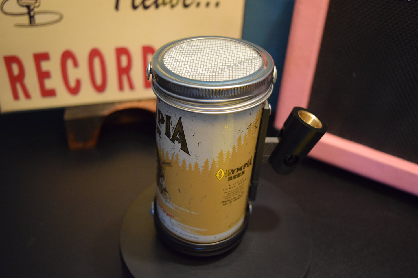 Lo Fi Beer Can Microphone - 1950s Boeing Wind Tunnel Olympia Beer