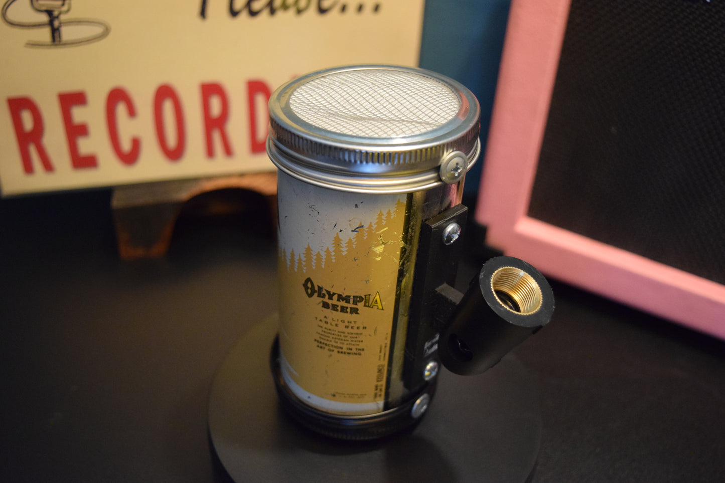 Lo Fi Beer Can Microphone - 1950s Boeing Wind Tunnel Olympia Beer