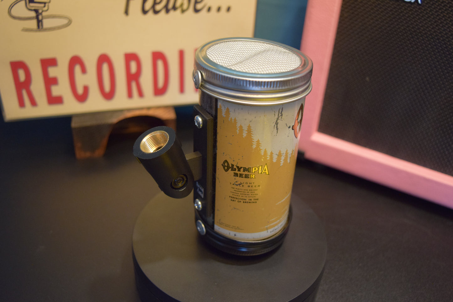 Lo Fi Beer Can Microphone - 1950s Boeing Wind Tunnel Olympia Beer