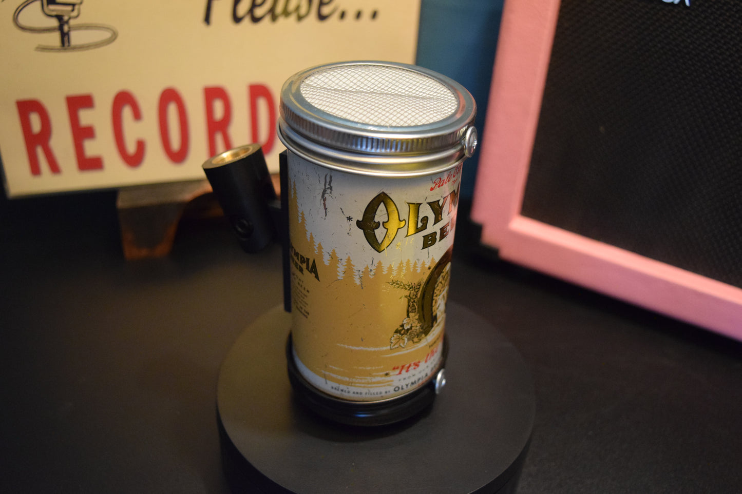 Lo Fi Beer Can Microphone - 1950s Boeing Wind Tunnel Olympia Beer