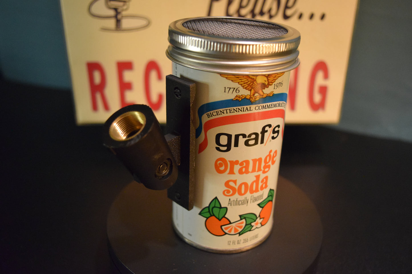 Lo Fi Soda Can Microphone - Graf's Orange Soda, Thomas Edison