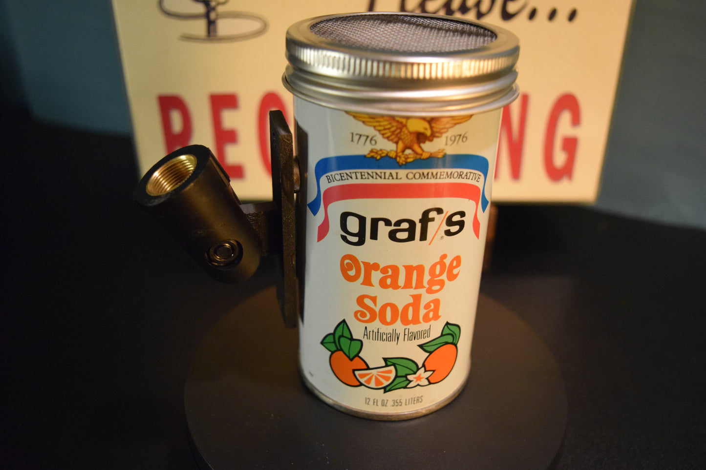 Lo Fi Soda Can Microphone - Graf's Orange Soda, Thomas Edison