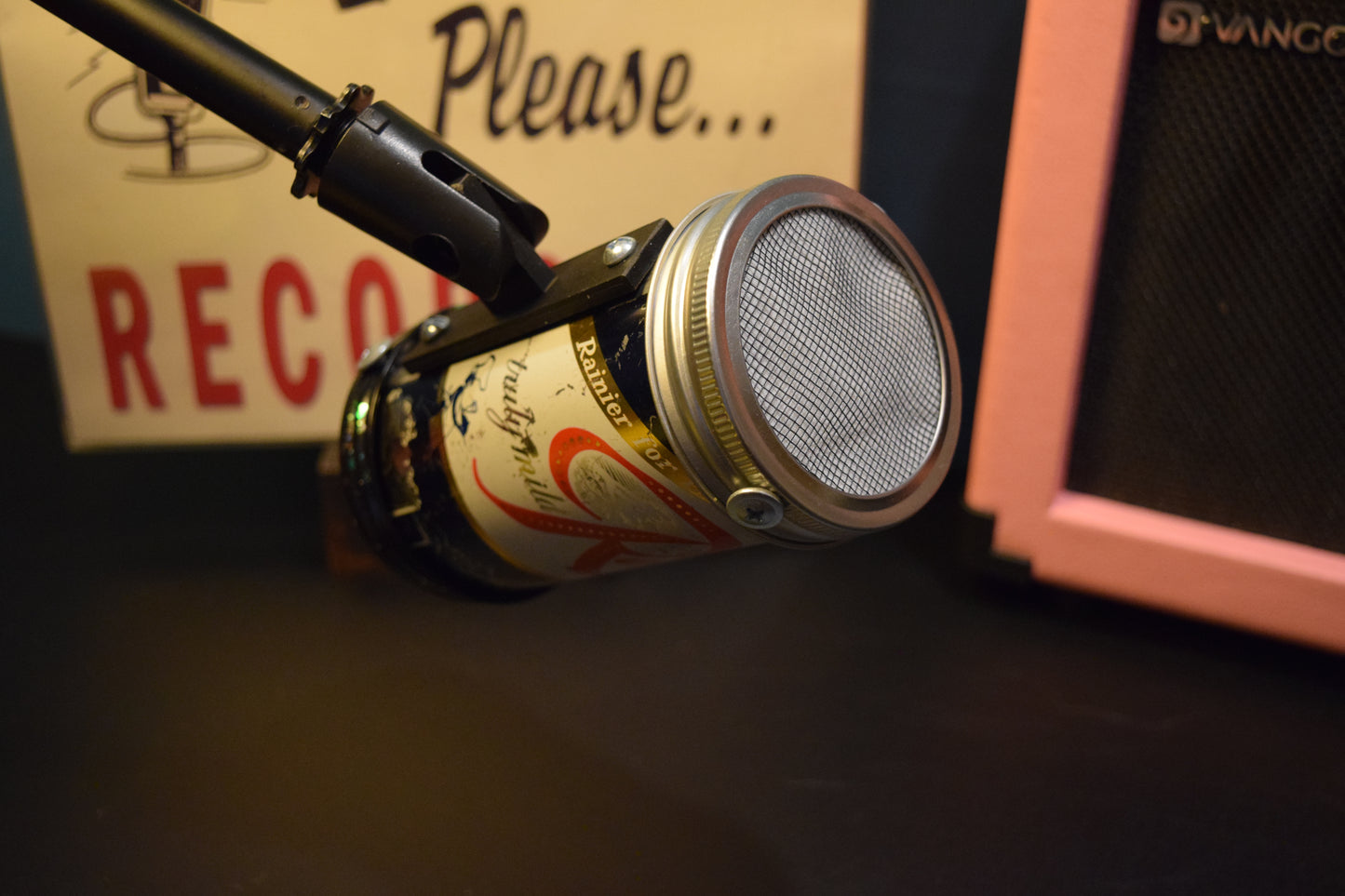 Lo Fi Beer Can Microphone - 1950s Boeing Wind Tunnel Rainier, Blue Chef's Menu