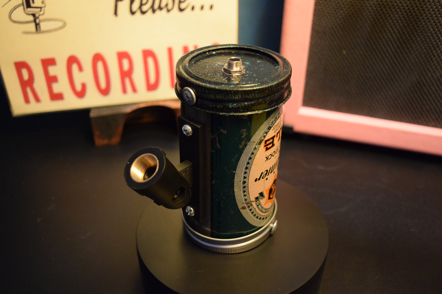 Lo Fi Beer Can Microphone - 1950s Boeing Wind Tunnel Rainier, Emerald Old Stock Star