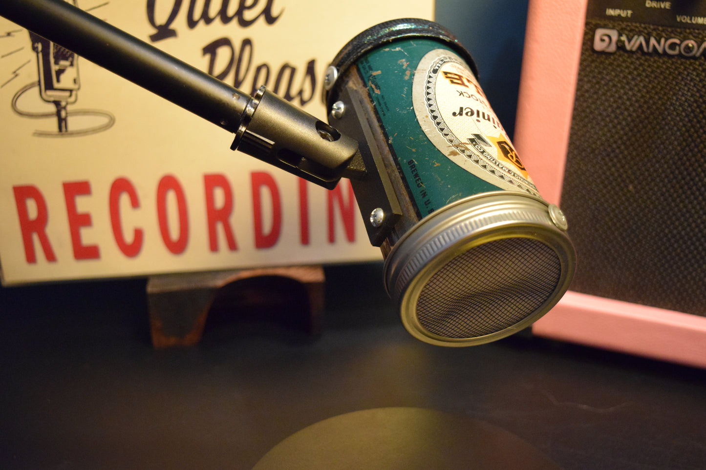 Lo Fi Beer Can Microphone - 1950s Boeing Wind Tunnel Rainier, Emerald Old Stock Star