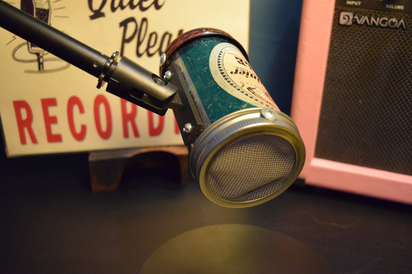 Lo Fi Beer Can Microphone - 1950s Boeing Wind Tunnel Rainier, Emerald Old Stock Unicorn