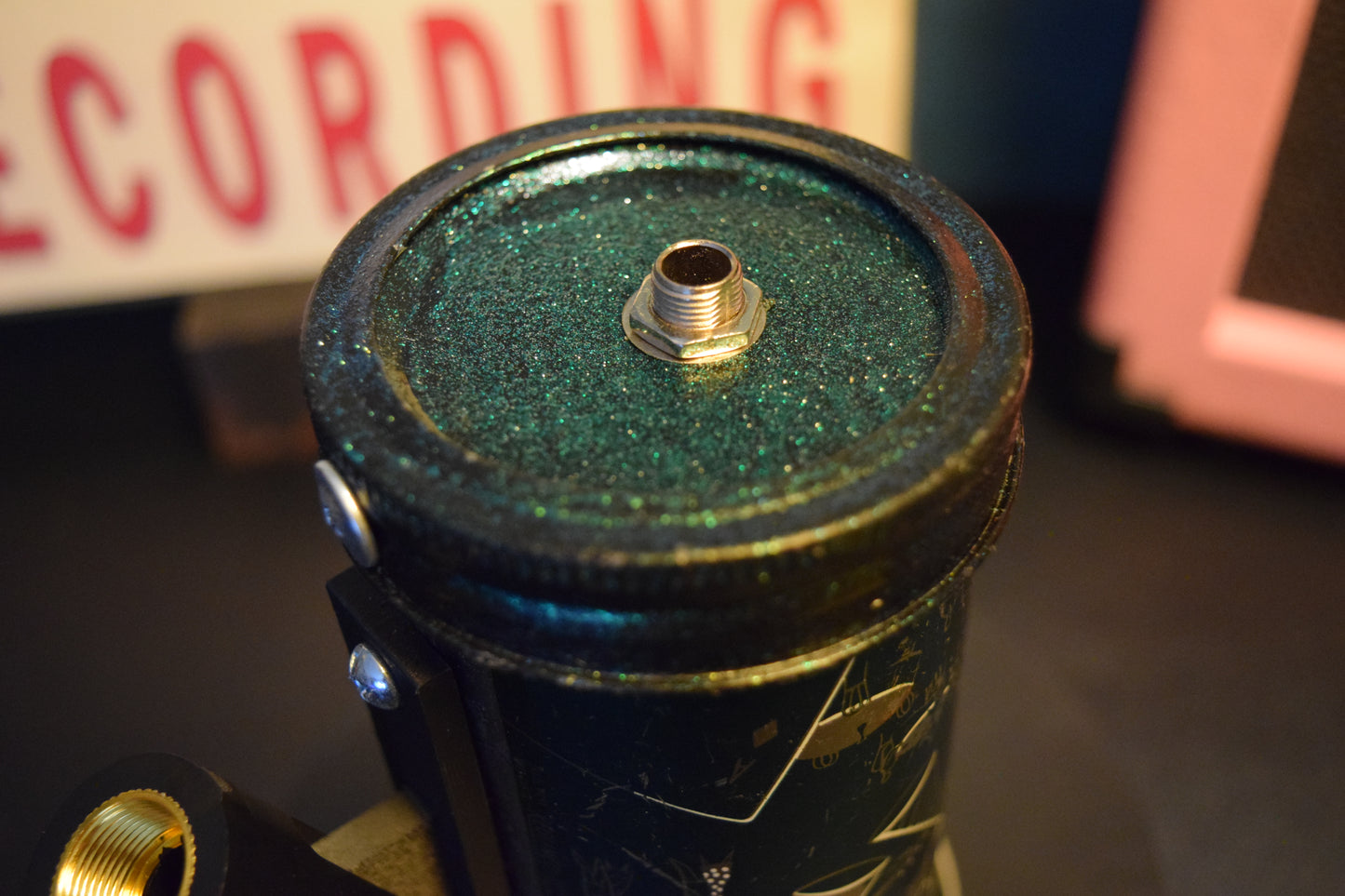 Lo Fi Beer Can Microphone - 1950s Boeing Wind Tunnel Rainier, Hologram Green Dance Hall Party