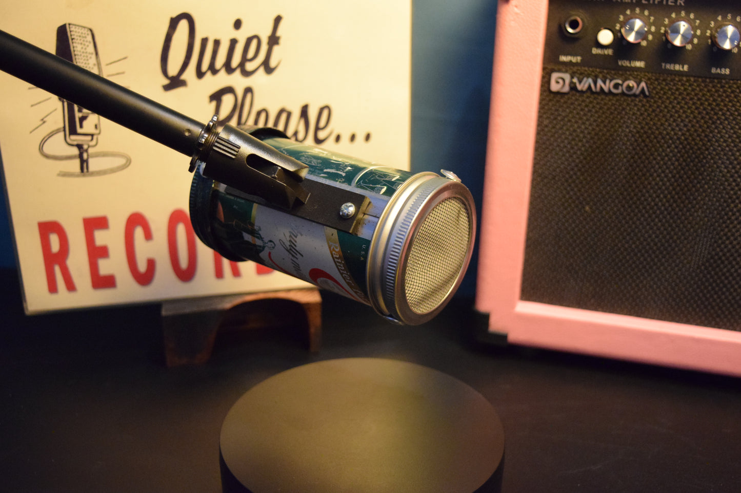 Lo Fi Beer Can Microphone - 1950s Boeing Wind Tunnel Rainier, Hologram Green Dance Hall Party