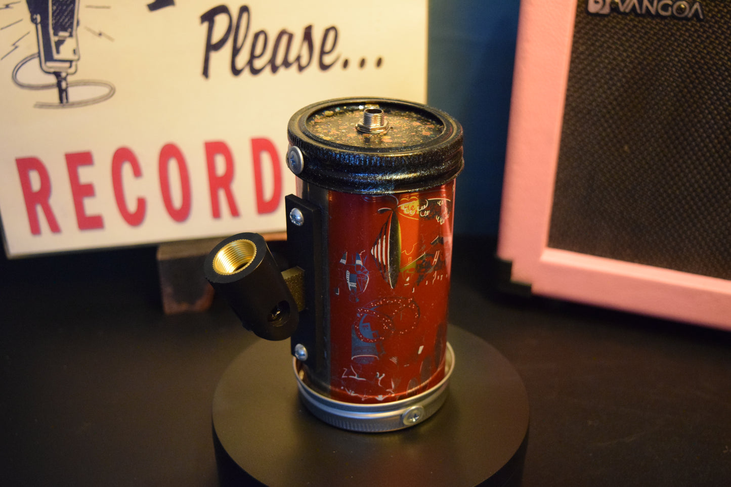 Lo Fi Beer Can Microphone - 1950s Boeing Wind Tunnel Rainier, Red Beer Hall Feast