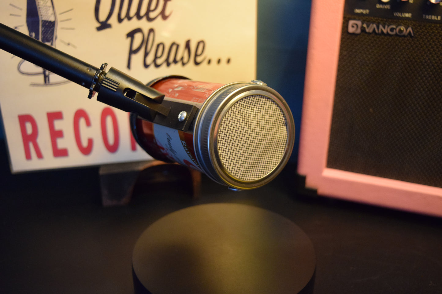 Lo Fi Beer Can Microphone - 1950s Boeing Wind Tunnel Rainier, Red Beer Hall Feast