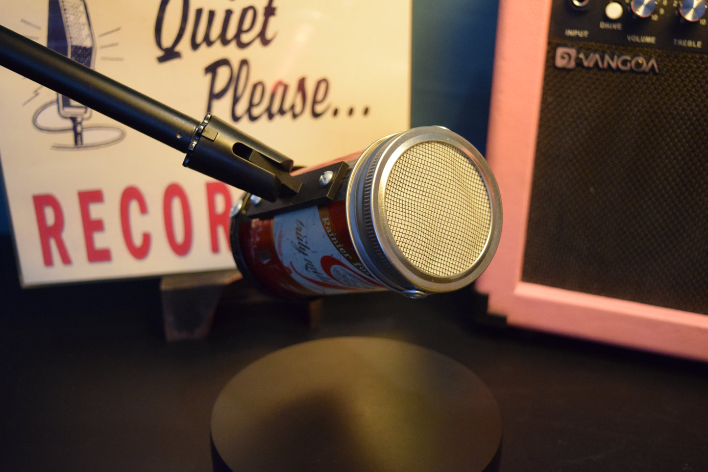 Lo Fi Beer Can Microphone - 1950s Boeing Wind Tunnel Rainier, Red Pacific Northwest Map & Landmarks