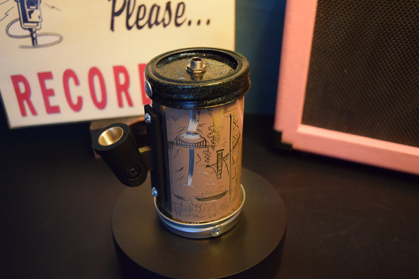 Lo Fi Beer Can Microphone - 1950s Boeing Wind Tunnel Rainier, Tan Pacific Northwest Map & Landmarks