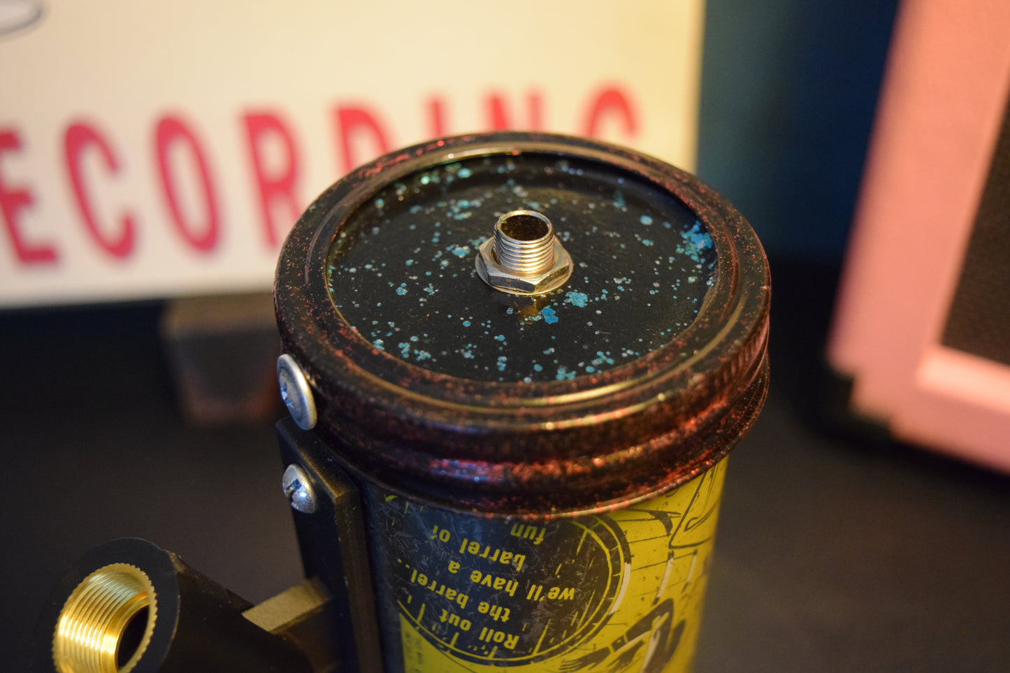 Lo Fi Beer Can Microphone - 1950s Boeing Wind Tunnel Rainier, Yellow Bavarian Circus