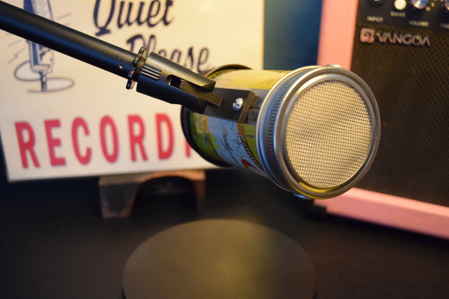 Lo Fi Beer Can Microphone - 1950s Boeing Wind Tunnel Rainier, Yellow Bavarian Circus