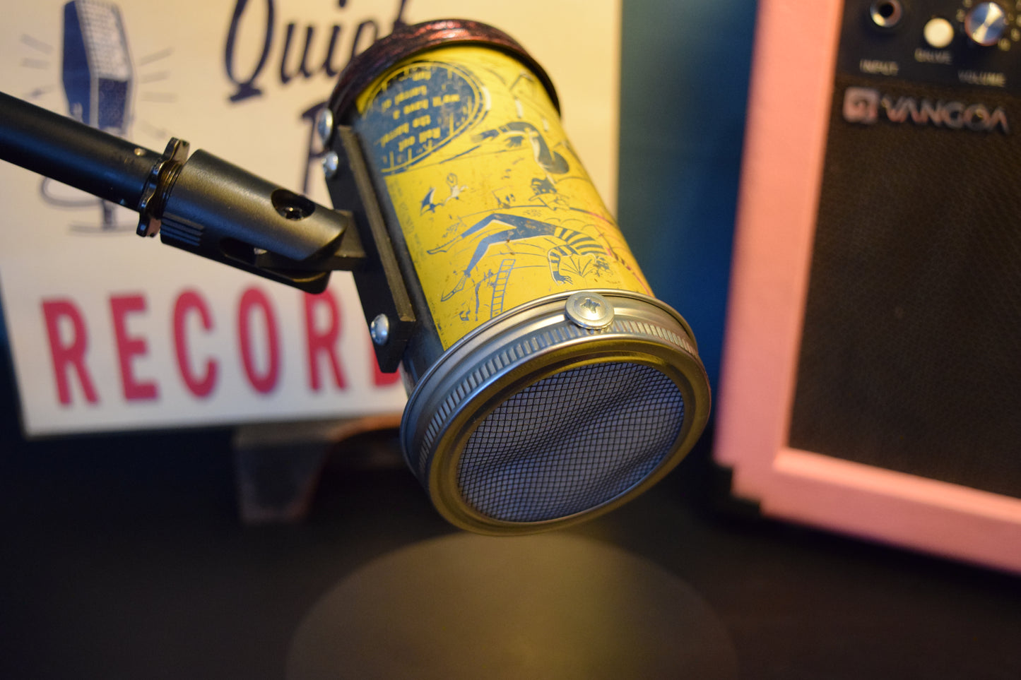 Lo Fi Beer Can Microphone - 1950s Boeing Wind Tunnel Rainier, Yellow Bavarian Circus