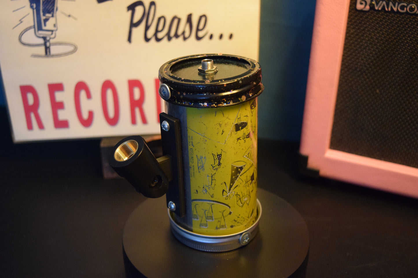 Lo Fi Beer Can Microphone - 1950s Boeing Wind Tunnel Rainier, Yellow Dance Hall Party