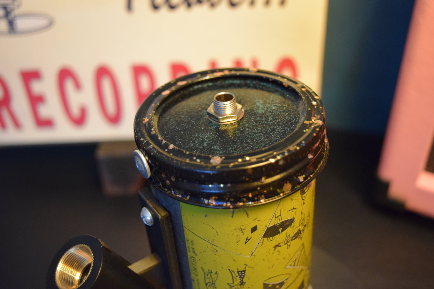 Lo Fi Beer Can Microphone - 1950s Boeing Wind Tunnel Rainier, Yellow Dance Hall Party