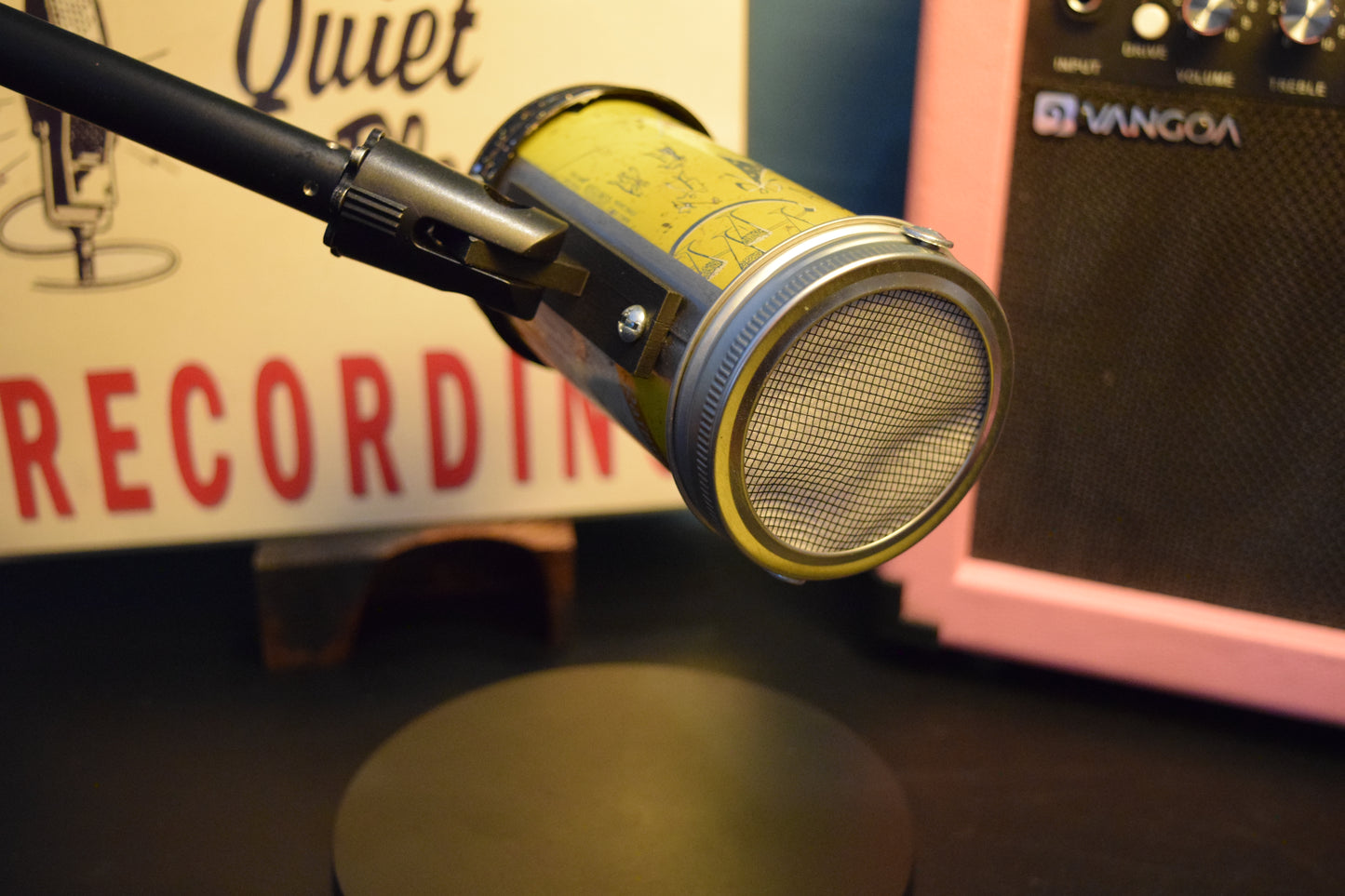 Lo Fi Beer Can Microphone - 1950s Boeing Wind Tunnel Rainier, Yellow Dance Hall Party