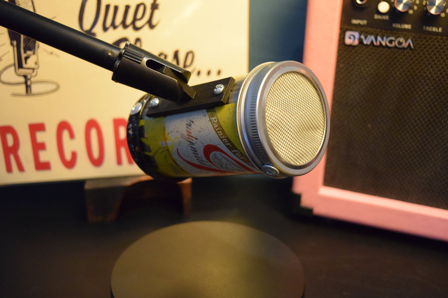 Lo Fi Beer Can Microphone - 1950s Boeing Wind Tunnel Rainier, Yellow Dance Hall Party