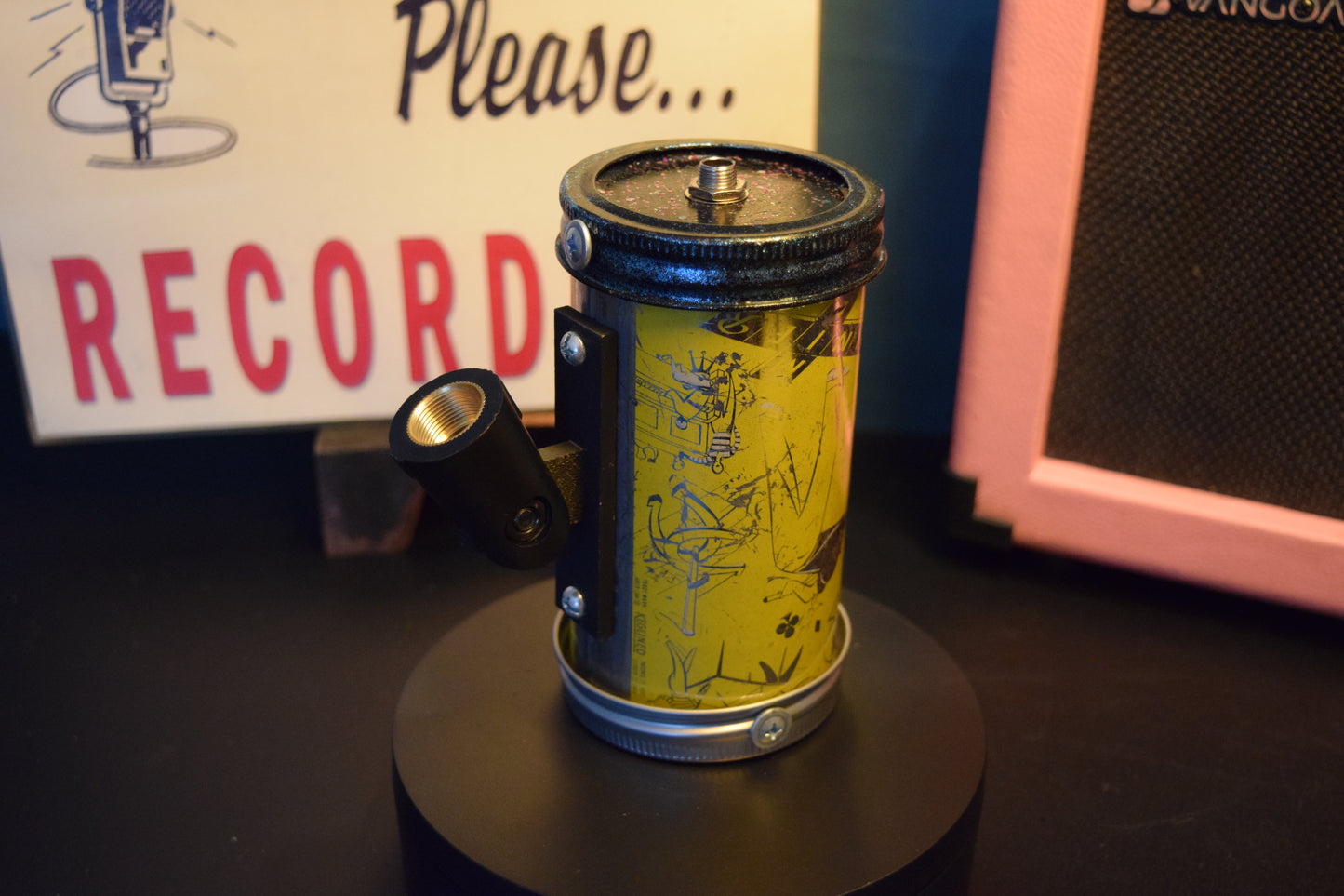 Lo Fi Beer Can Microphone - 1950s Boeing Wind Tunnel Rainier, Yellow Parlor and Board Games