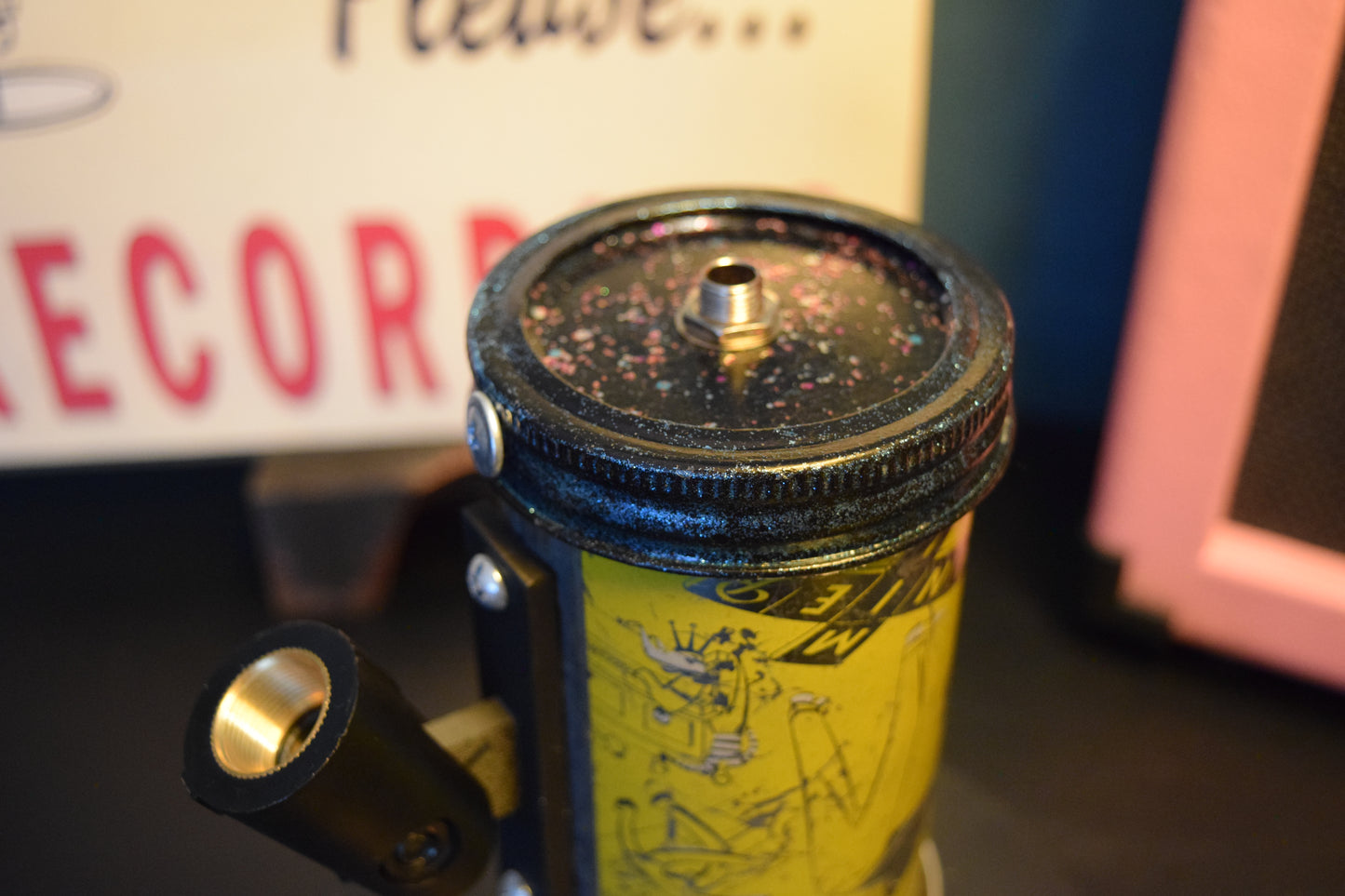 Lo Fi Beer Can Microphone - 1950s Boeing Wind Tunnel Rainier, Yellow Parlor and Board Games