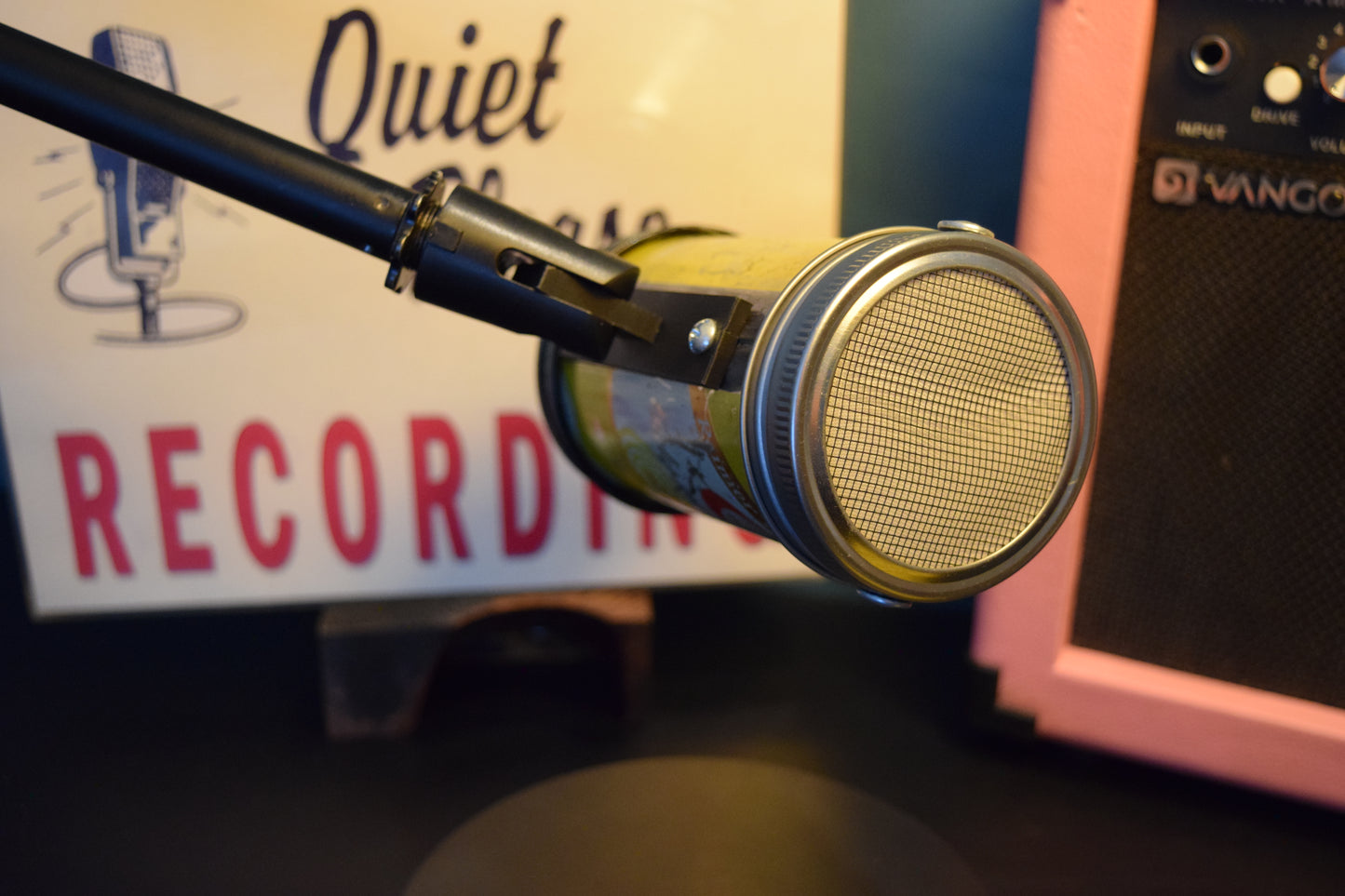 Lo Fi Beer Can Microphone - 1950s Boeing Wind Tunnel Rainier, Yellow Parlor and Board Games