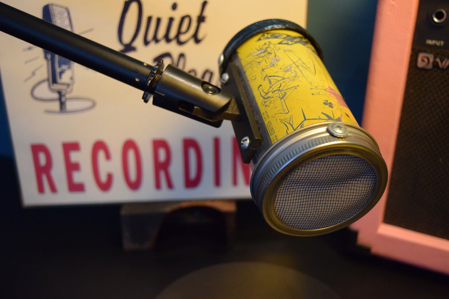 Lo Fi Beer Can Microphone - 1950s Boeing Wind Tunnel Rainier, Yellow Parlor and Board Games