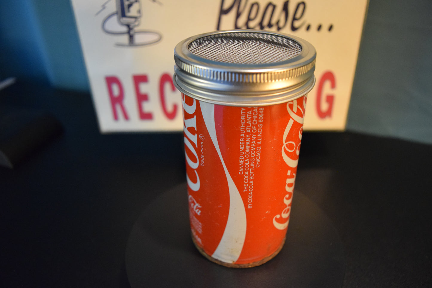 Lo Fi Soda Can Microphone - Early Barcode Coca Cola