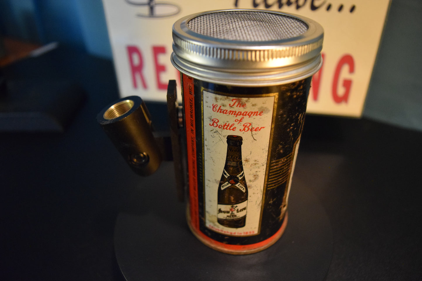 Lo Fi Beer Can Microphone - Miller High Life Moon Witch