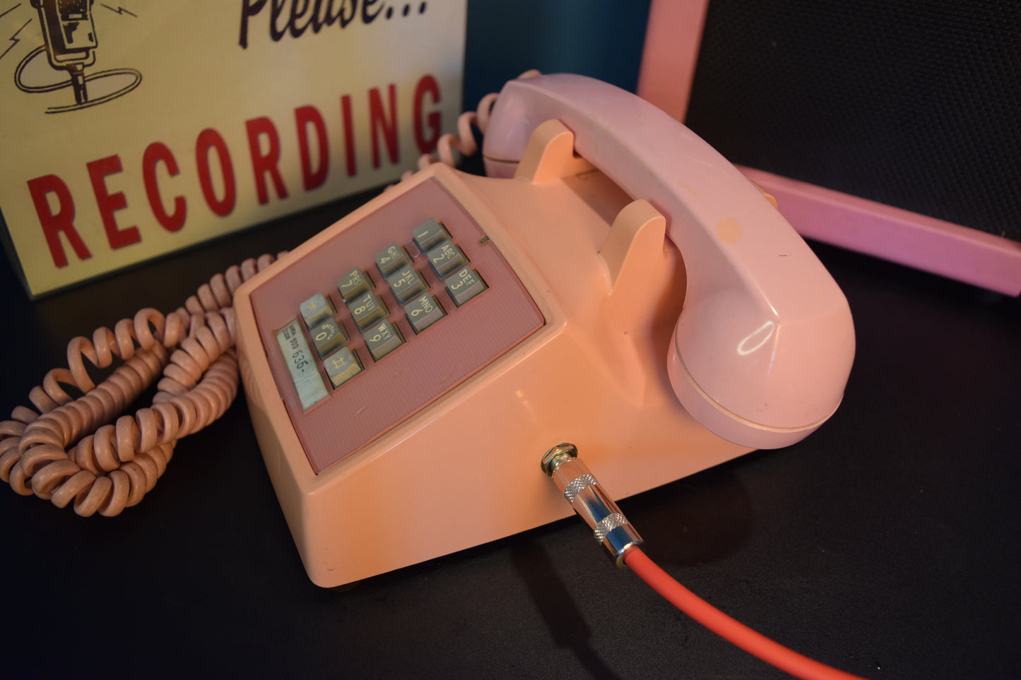 Telephone Microphone - Western Electric 2500 Pink