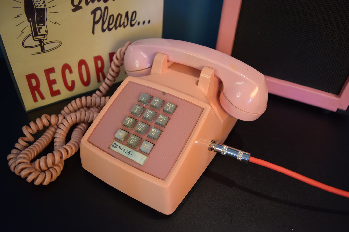 Telephone Microphone - Western Electric 2500 Pink