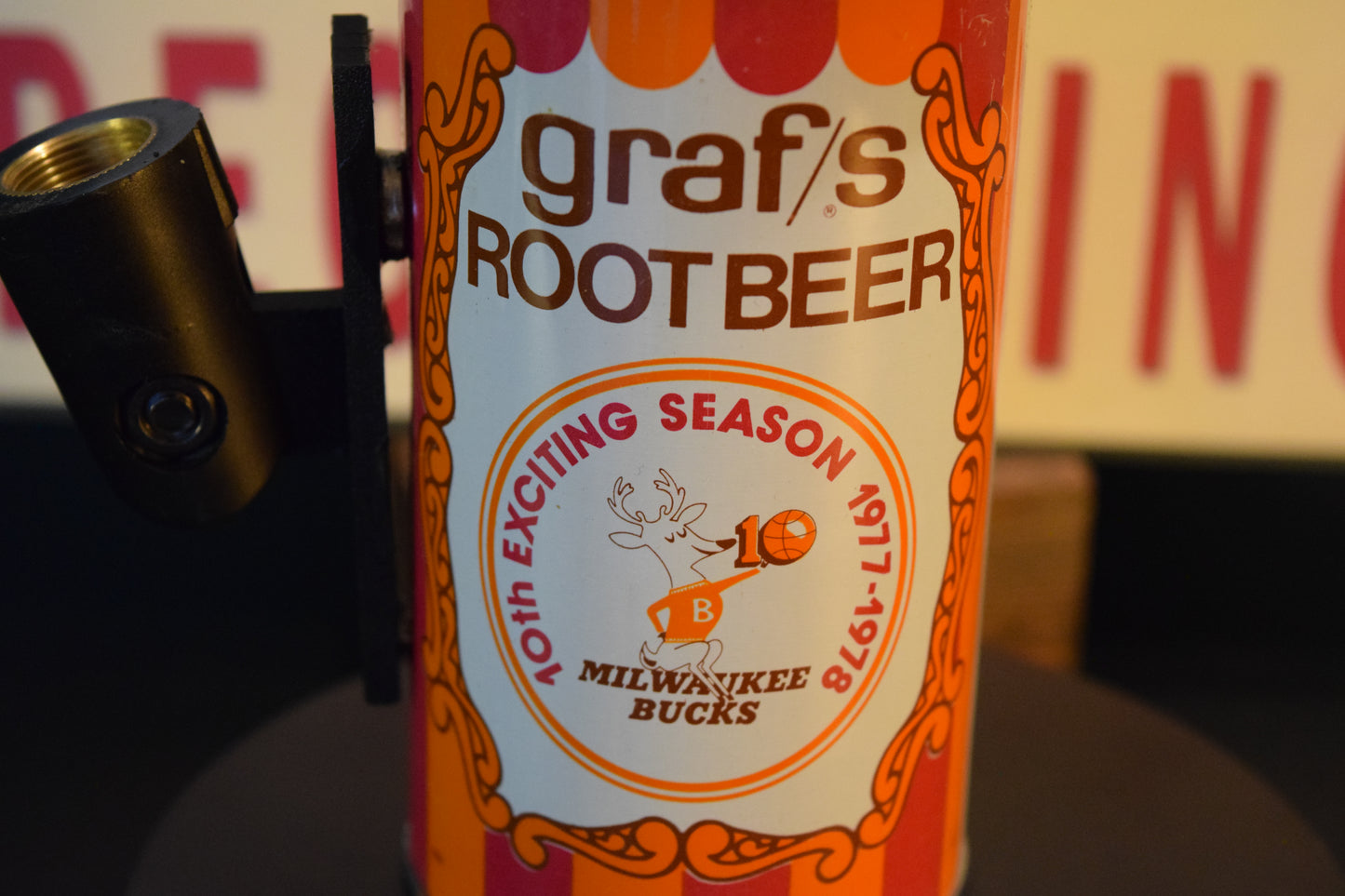 Lo Fi Soda Can Microphone - Graf's Root Beer, 1977 Milwaukee Bucks