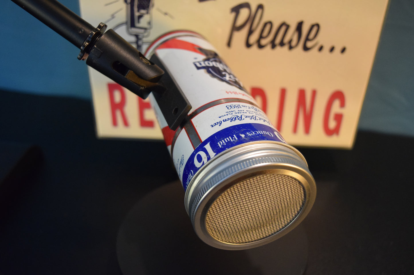 Lo Fi Beer Can Microphone - Tallboy PBR Pabst Blue Ribbon