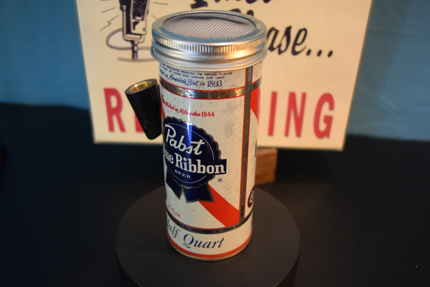 Lo Fi Beer Can Microphone - Sun worn Tallboy PBR Pabst Blue Ribbon