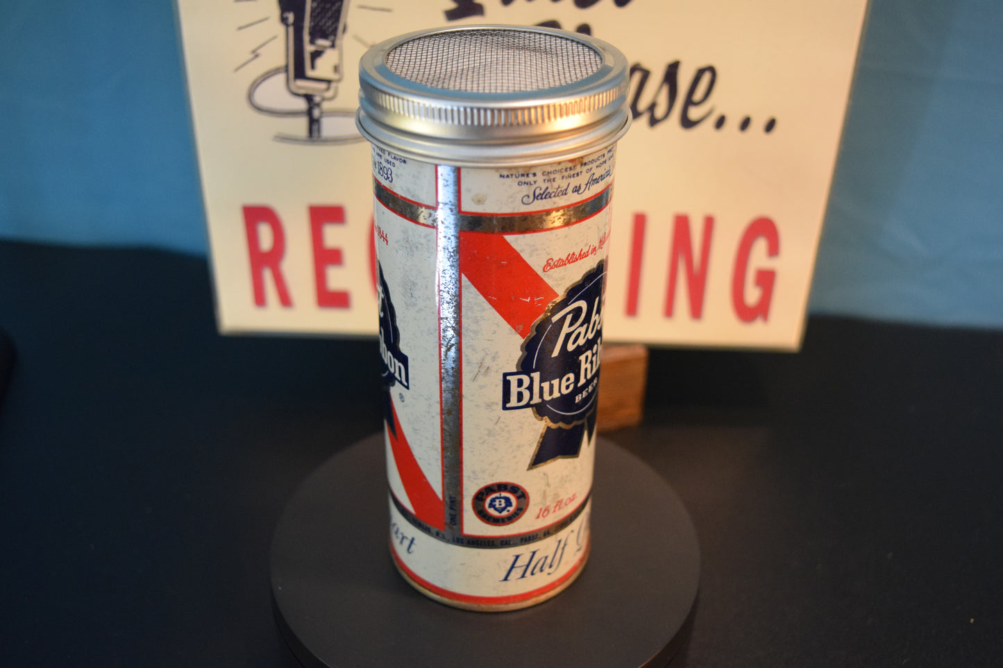 Lo Fi Beer Can Microphone - Sun worn Tallboy PBR Pabst Blue Ribbon