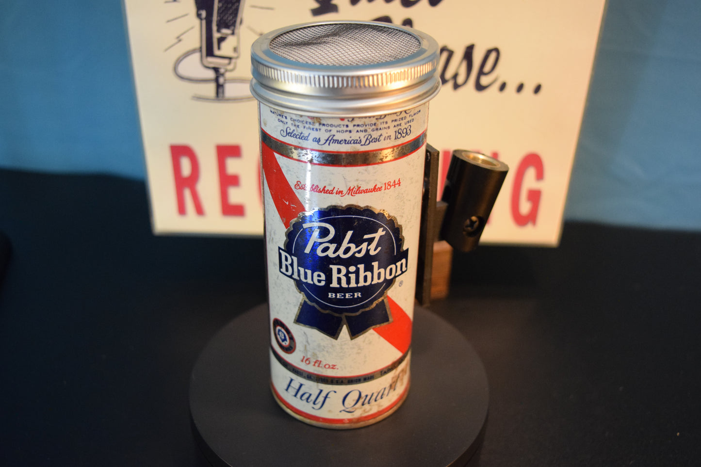 Lo Fi Beer Can Microphone - Sun worn Tallboy PBR Pabst Blue Ribbon