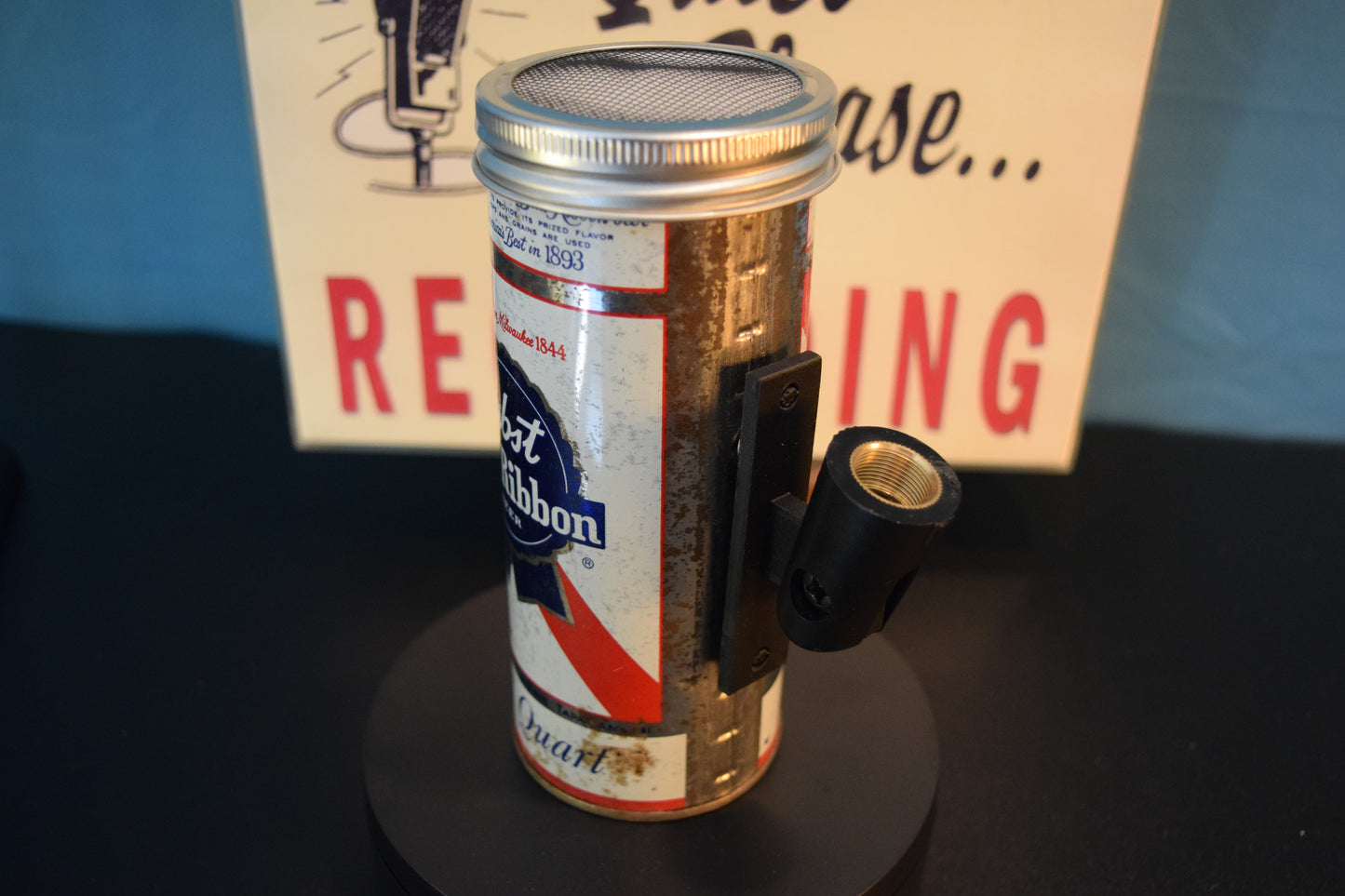 Lo Fi Beer Can Microphone - Sun worn Tallboy PBR Pabst Blue Ribbon