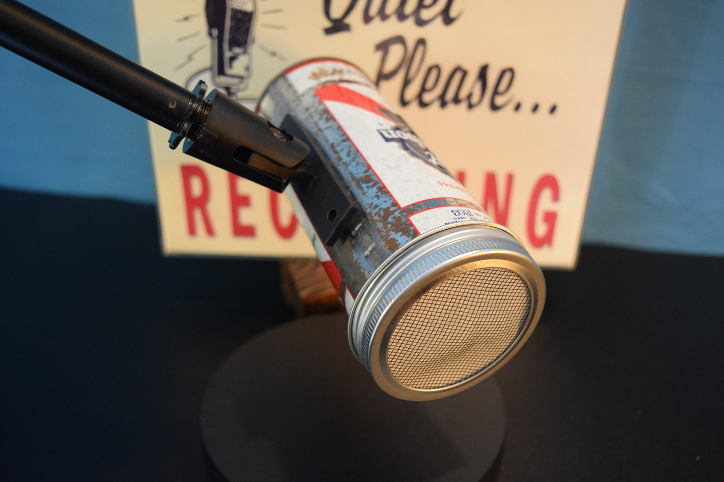 Lo Fi Beer Can Microphone - Sun worn Tallboy PBR Pabst Blue Ribbon