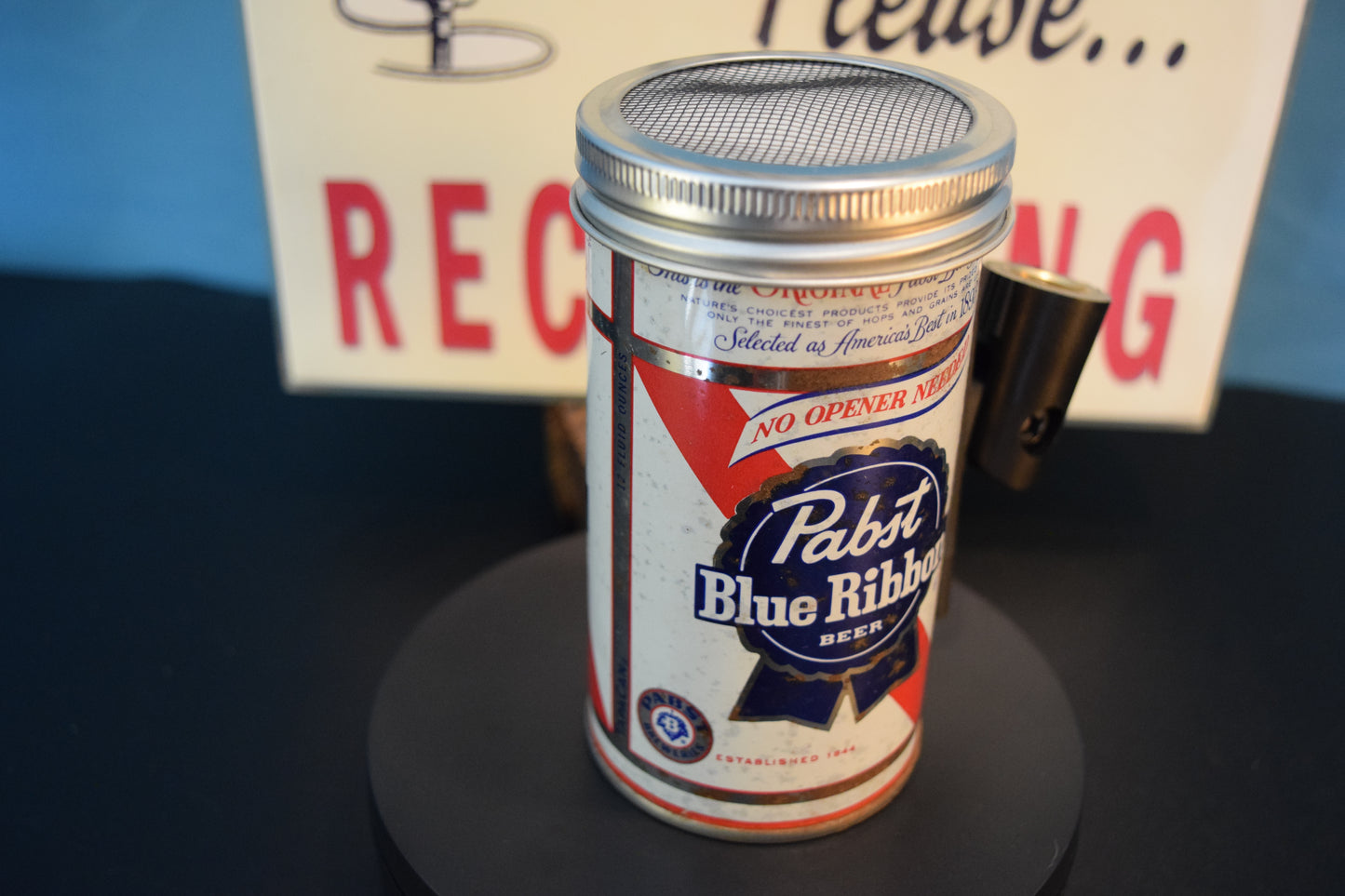 Lo Fi Beer Can Microphone - No Opener Needed Pabst Blue Ribbon