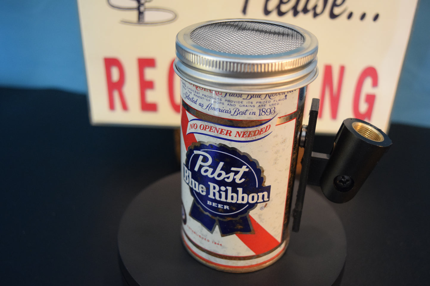 Lo Fi Beer Can Microphone - No Opener Needed Pabst Blue Ribbon