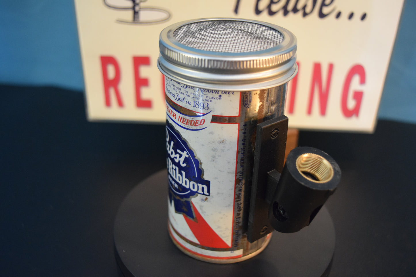 Lo Fi Beer Can Microphone - No Opener Needed Pabst Blue Ribbon