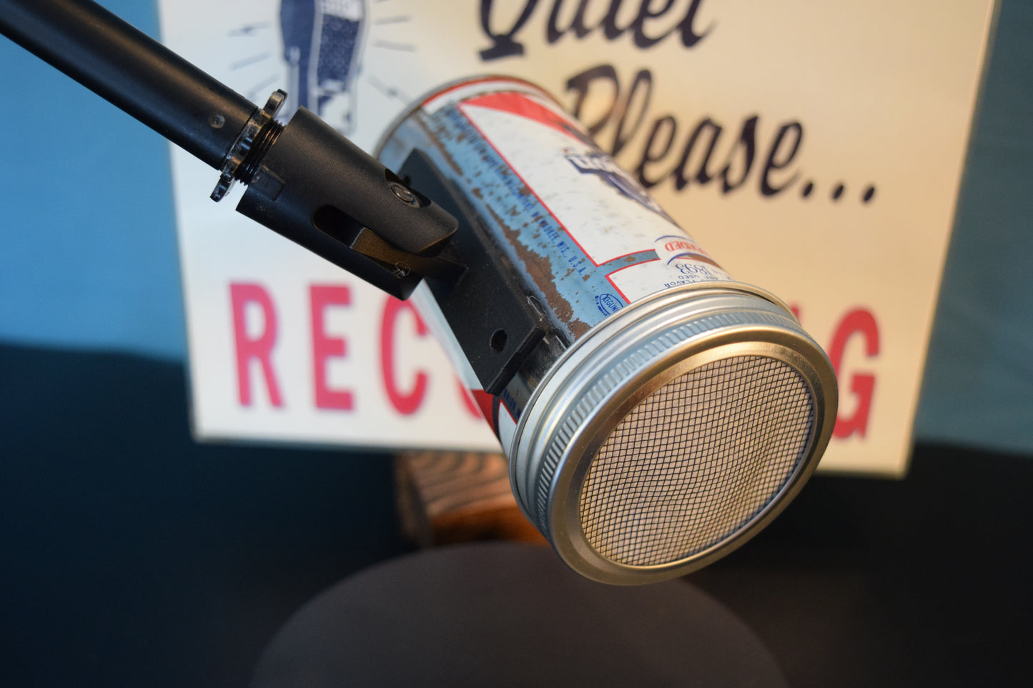 Lo Fi Beer Can Microphone - No Opener Needed Pabst Blue Ribbon