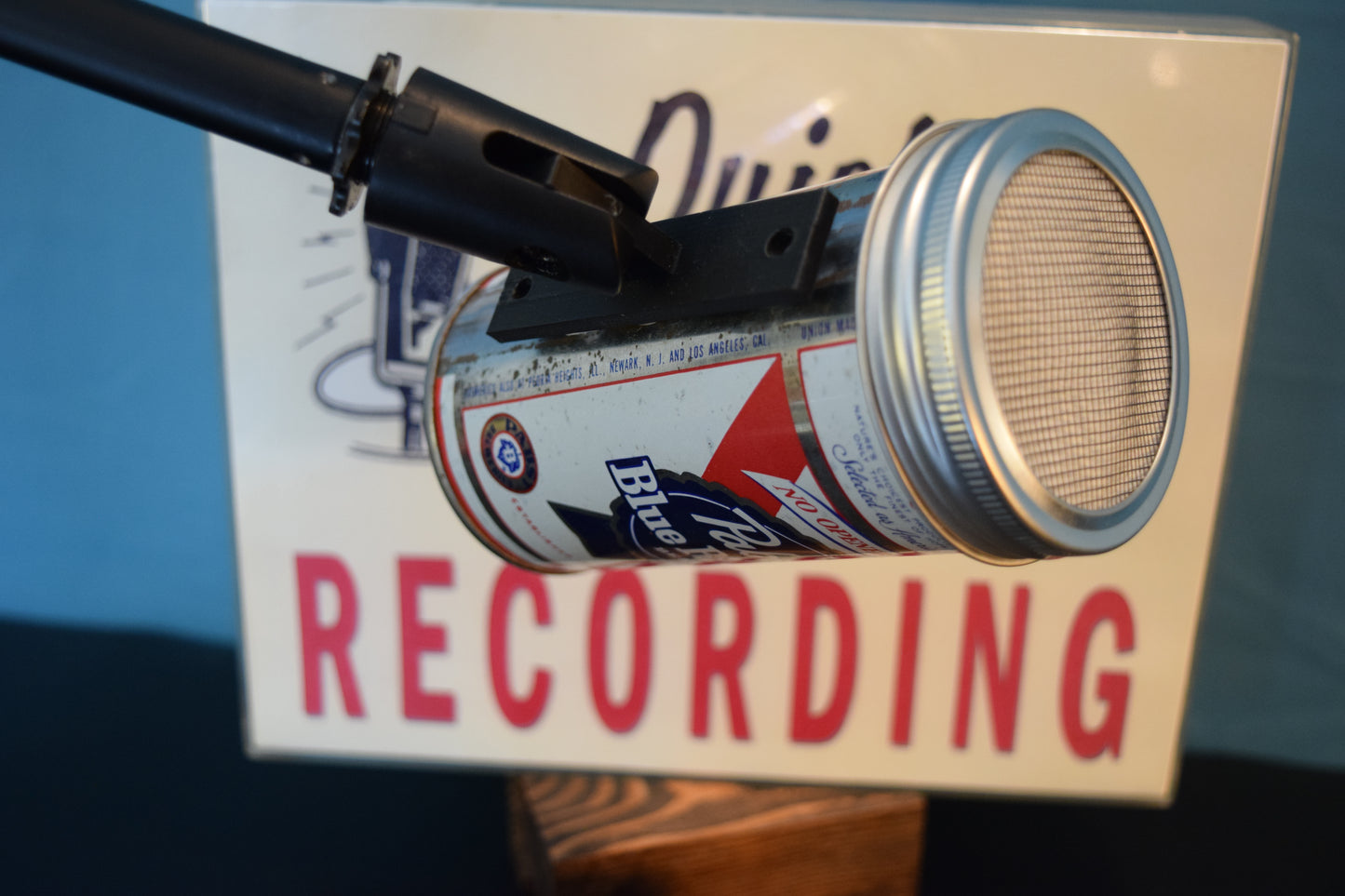 Lo Fi Beer Can Microphone - No Opener Needed Pabst Blue Ribbon