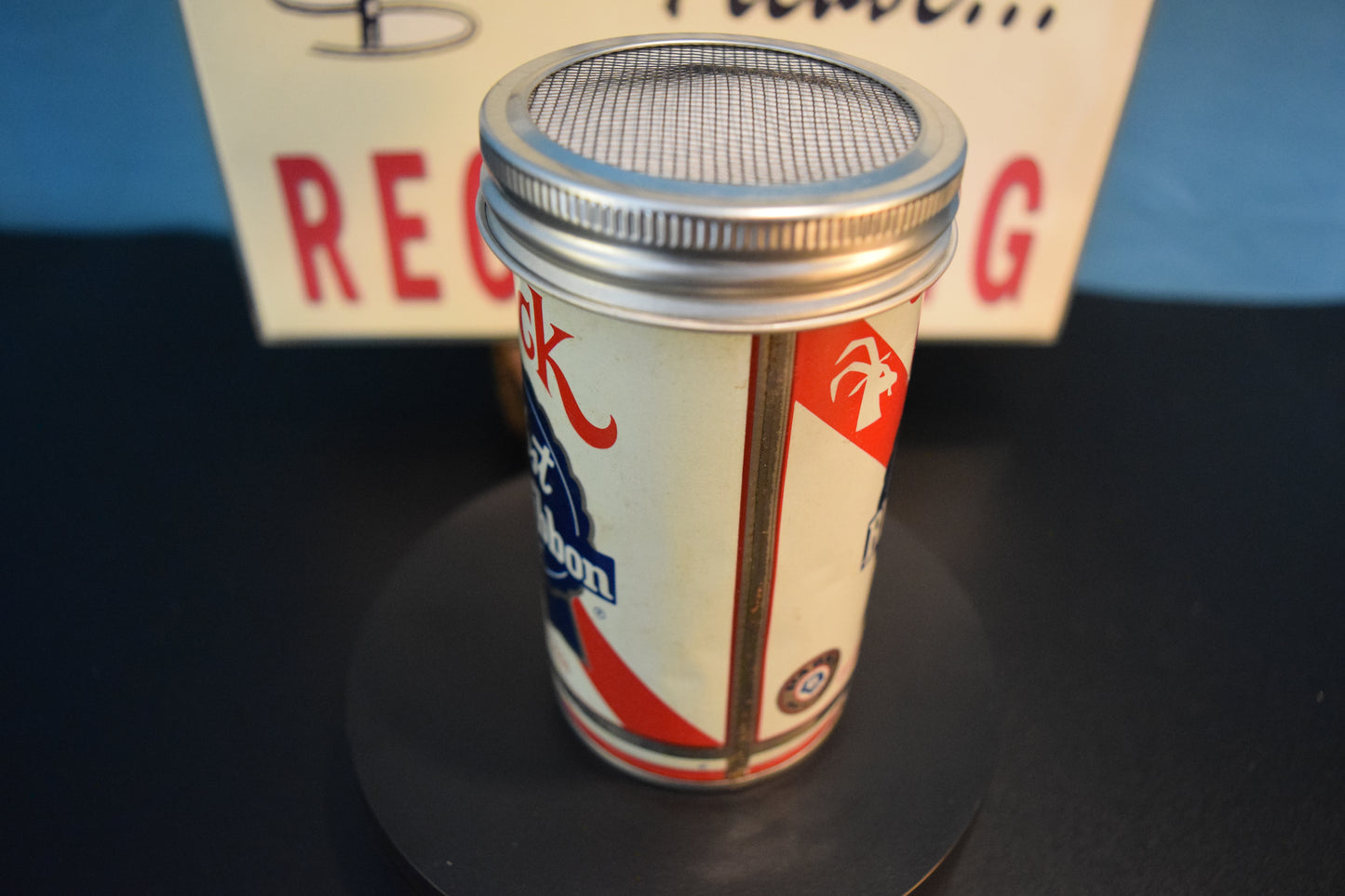 Lo Fi Beer Can Microphone - Pabst Blue Ribbon PBR Goat