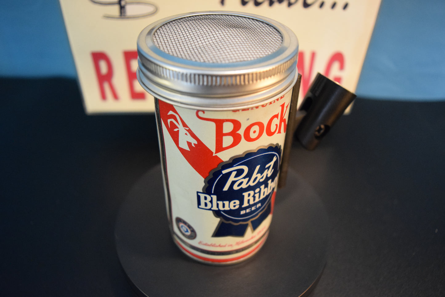 Lo Fi Beer Can Microphone - Pabst Blue Ribbon PBR Goat