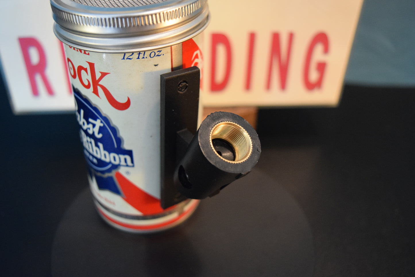 Lo Fi Beer Can Microphone - Pabst Blue Ribbon PBR Goat